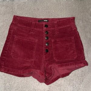 Fashion Nova High Waist Burgundy Shorts